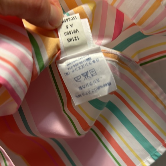 Land’s End Striped Button Down Shirt Size 6 with three quarter sleeves. - Picture 6 of 6